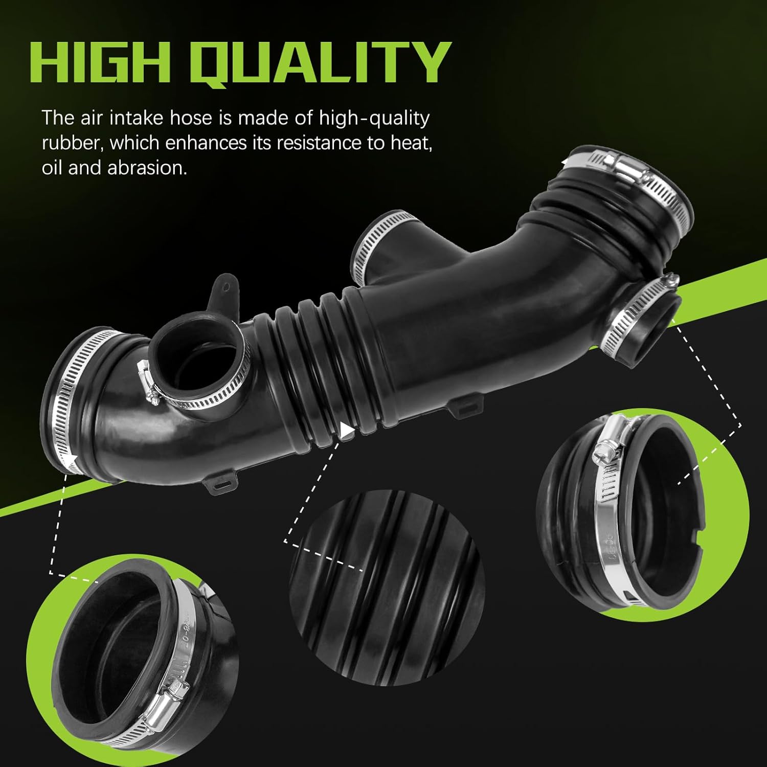 17881-62170 Air Intake Hose Tube With Clamp Compatible With 2001 2002 2003 2004 Toyota Tacoma V6 3.4L Replaces 1788162170 - Image 7